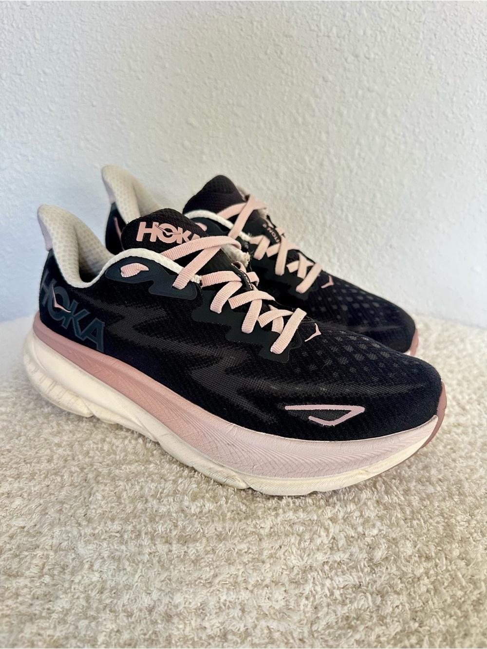 Hoka Women's Black & Pink Athletic Running Shoes